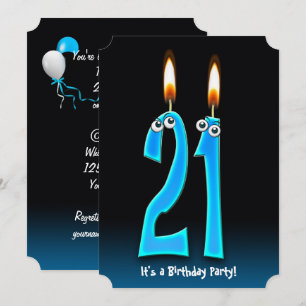 Convite Festa de aniversário de 21 anos com olhos