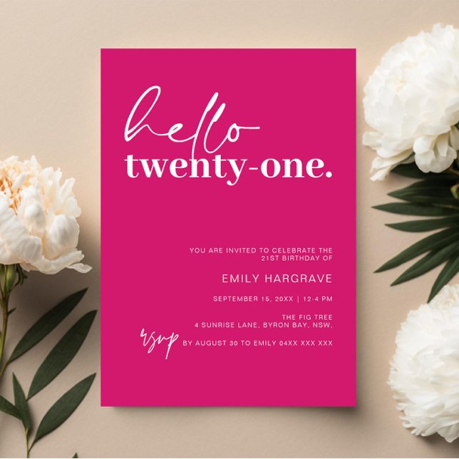 Convite Festa de aniversário de 21 anos de Alô Rosa Quente (Criador carregado)