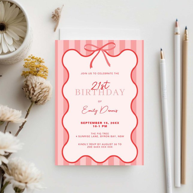 Convite Festa de aniversário de 21 anos de Borda Retroativ (Criador carregado)