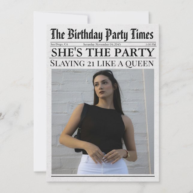 Convite Festa de aniversário de 21 anos de Fotografia Diár (Frente)