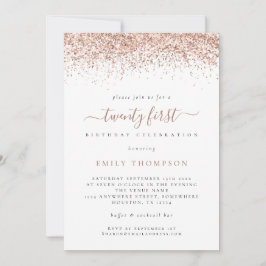 Convite Festa de aniversário de 21 anos de Script Glitter