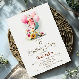 Convite Festa de aniversário de 21 anos de Vidro de Champa