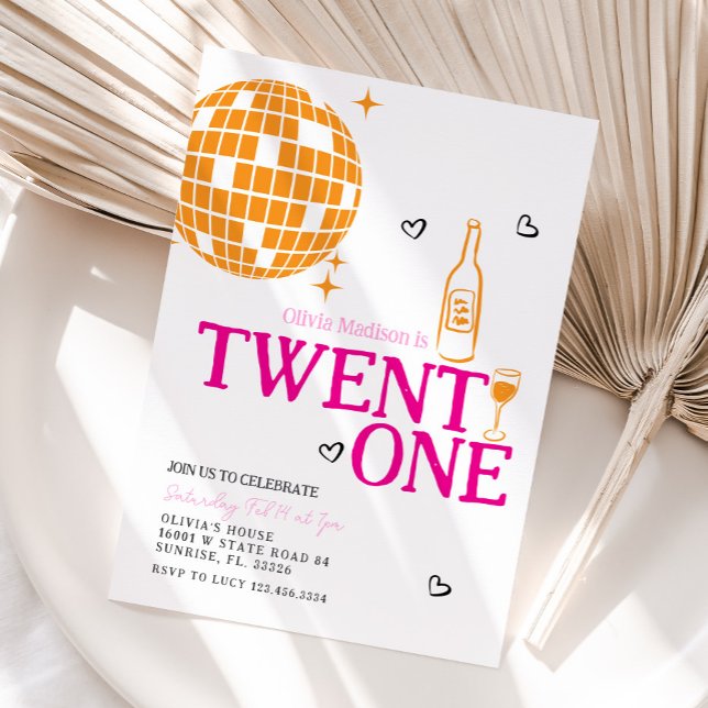 Convite Festa de aniversário de 21 anos de Vinho de Bola d (Criador carregado)