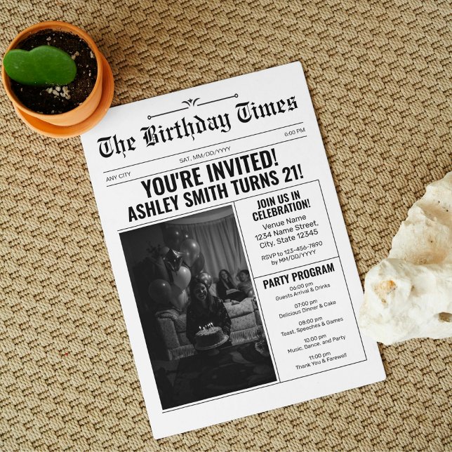 Convite Festa de aniversário de 21 anos do Estilo de Jorna (Criador carregado)