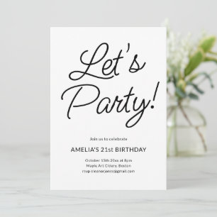 Convite Festa de Aniversário de 21 Anos Minimalista Modern