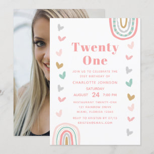 Convite Festa de aniversário de 21 anos Moderna do Arco-