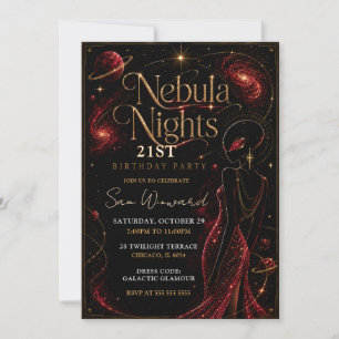 Convite Festa de Aniversário de 21 Anos Nebula Nights