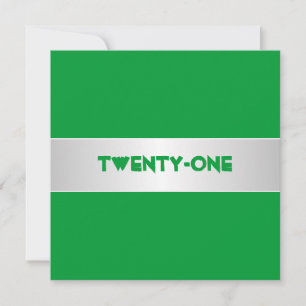 Convite Festa de Aniversário de 21 anos Verde e Branco