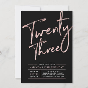 Convite Festa de Aniversário de 23 anos Modern Brush Scrip