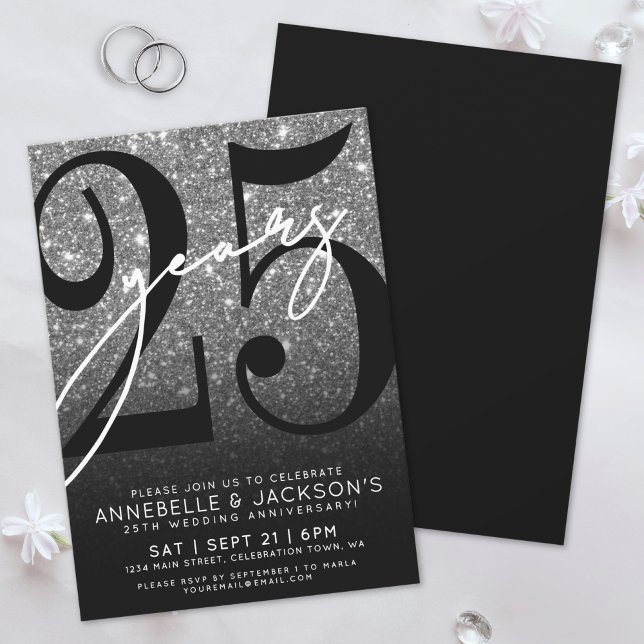Convite Festa de Aniversário de 25 anos da Silver (Silver 25th Anniversary Party Invitation)