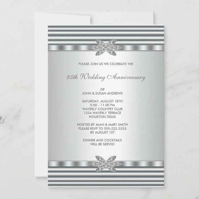 Convite Festa de Aniversário de 25 anos da Silver Diamond (Frente)