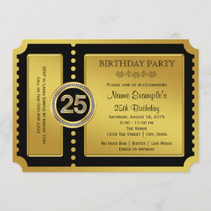 Convite Festa de Aniversário de 25 anos do Bilhete Dourado