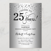 Festa de Aniversário de 25 anos Surpresa - Preto P