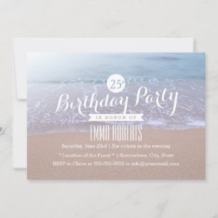 Convite Festa de aniversário de 25 da Elegant Beach Morni