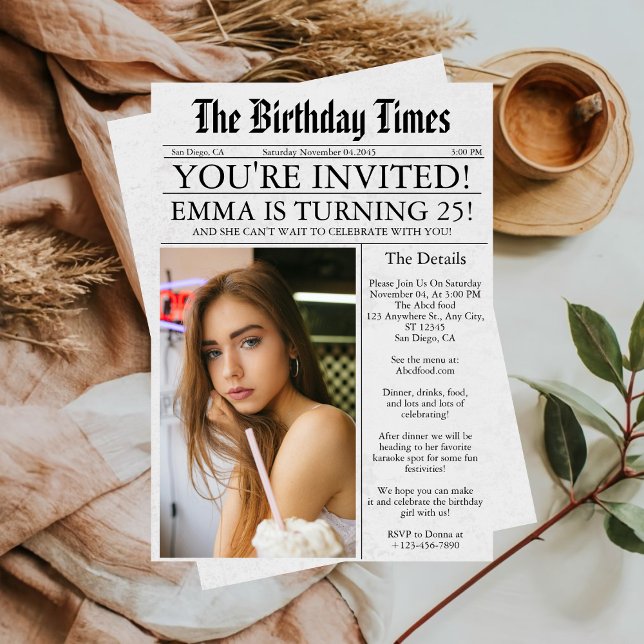 Convite Festa de aniversário de 25 de Fotografia Diária Ún (Criador carregado)