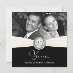 Convite Festa de Aniversário de 25 - Estilo de Faux Pocket