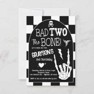 Convite Festa de Aniversário de 2 anos Bad TWO the Bone