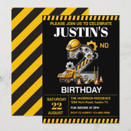 Convite Festa de Aniversário de 2 anos da Construção Fofa