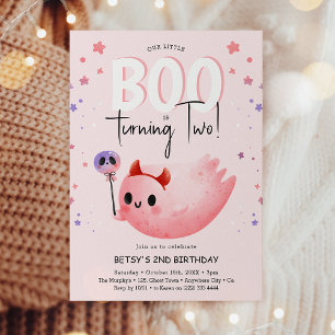 Convite Festa de Aniversário de 2 anos da Pequena Boo Rosa