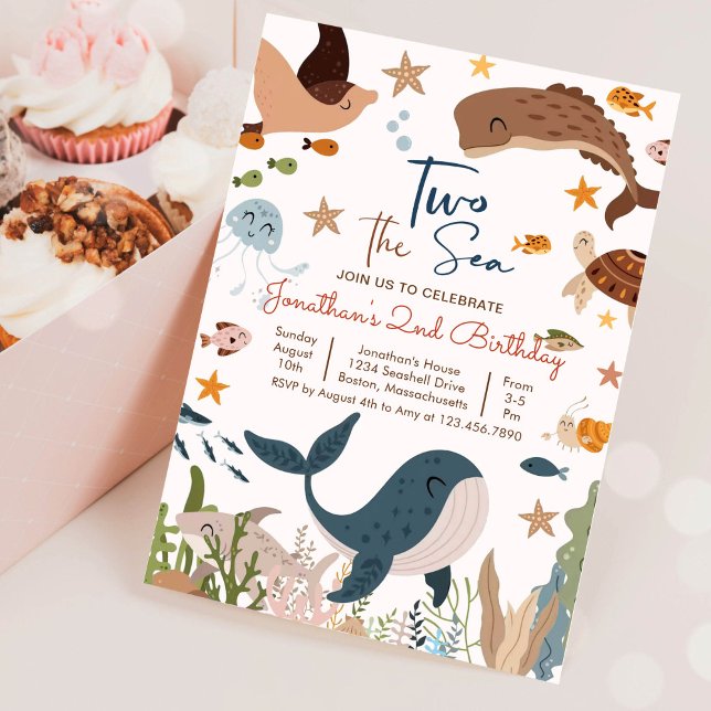 Convite Festa de Aniversário de 2 anos do Tubarão Baleia T (Criador carregado)