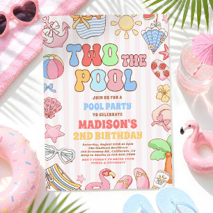 Convite Festa de Aniversário de 2 Anos na Piscina de Verão