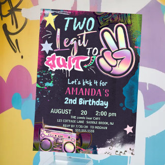 Convite Festa de Aniversário de 2 anos Two Legit To Quit 9