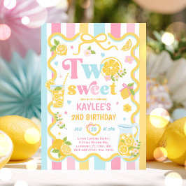 Convite Festa de Aniversário de 2 Anos Two Sweet Lemon Sum