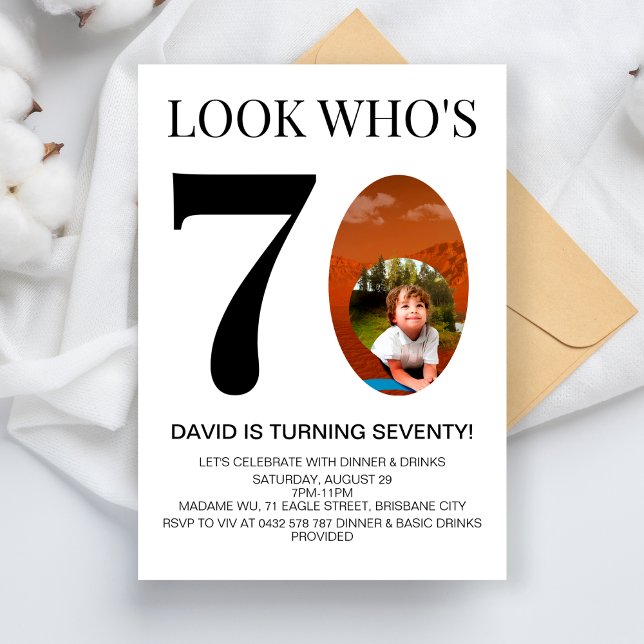 Convite Festa de Aniversário de 30, 40, 50, 60 e 70 Anos (Criador carregado)