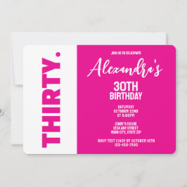 Convite Festa de aniversário de 30 anos Branca e Rosa Tren