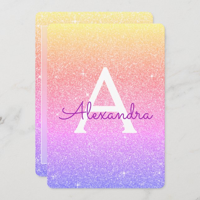 Convite Festa de aniversário de 30 anos com brilho roxo ro (Frente/Verso)