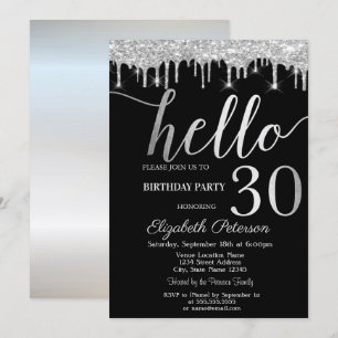 Convite Festa de Aniversário de 30 anos com Brilhos Pratea