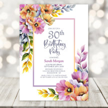 Festa de Aniversário de 30 anos com Flores Rosa e 