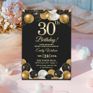 Convite Festa de Aniversário de 30 anos com Lantejoulas Pr