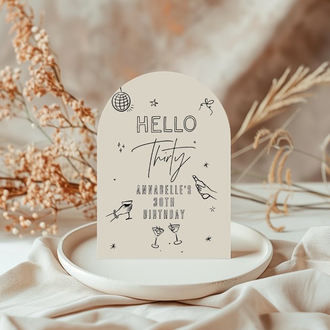 Convite festa de aniversário de 30 anos com puxador de mão (Criador carregado)