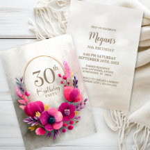 Festa de Aniversário de 30 Anos com Tema Floral Ro