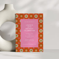 Festa de aniversário de 30 anos cor-de-rosa laranj