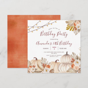 Convite Festa de Aniversário de 30 anos da Abóbora Boho Gr