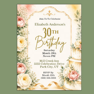 Convite Festa de Aniversário de 30 anos da Bela Peônia