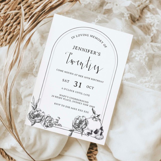 Convite Festa de aniversário de 30 anos de arco desenhado  (Criador carregado)