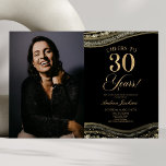 Convite Festa de aniversário de 30 anos de Imagem de Agato<br><div class="desc">Este é um Convite de festas de Foto de aniversário de 30 anos de Imagem Personalizada de Agate Dourado Elegante!</div>
