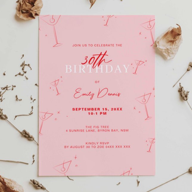 Convite Festa de aniversário de 30 anos de Martini de Manu (Criador carregado)