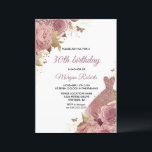 Convite Festa de aniversário de 30 anos de Rosa de Vestido<br><div class="desc">Convite de festas de aniversário de 30 anos de Vestido Rosa cor-de-rosa brilhante designs florais mais elegantes em nossa loja! Consulte a coleção correspondente em nossa loja</div>