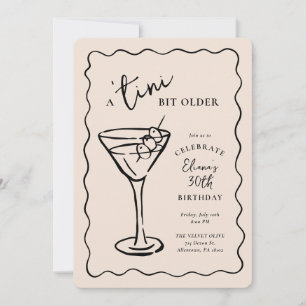 Convite Festa de aniversário de 30 anos de Tini Bit Antigo