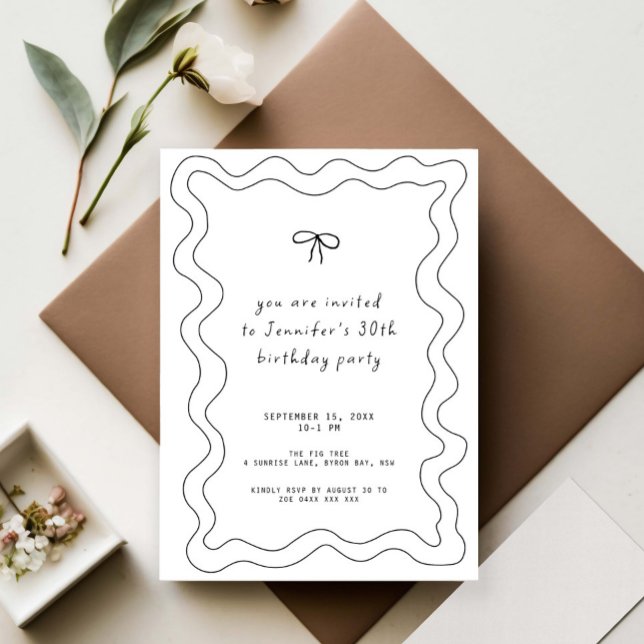 Convite Festa de aniversário de 30 anos do Arco de Fita Wh (Criador carregado)