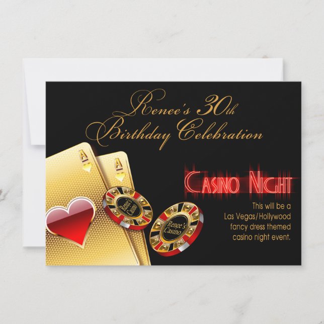 Convite Festa de Aniversário de 30 anos do Renee Vegas Cas (Frente)