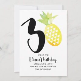 Convite Festa de Aniversário de 30 anos Minimalista Aloha