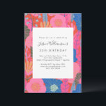 Convite Festa de Aniversário de 30 anos Modern Boho Vermel<br><div class="desc">Convite de Festa de Aniversário de 30 anos Vermelho Floral Boho Moderno Personalizado - todo o texto é editável para que possa ser editado para qualquer idade</div>