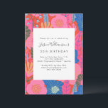 Convite Festa de Aniversário de 30 anos Modern Boho Vermel<br><div class="desc">Convite de Festa de Aniversário de 30 anos Vermelho Floral Boho Moderno Personalizado - todo o texto é editável para que possa ser editado para qualquer idade</div>