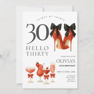 Convite Festa de Aniversário de 30 anos Moderna e Sedutora