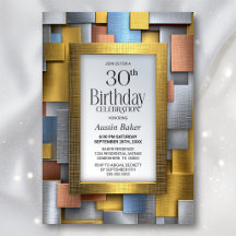 Festa de Aniversário de 30 Anos Moderno Ouro Prata